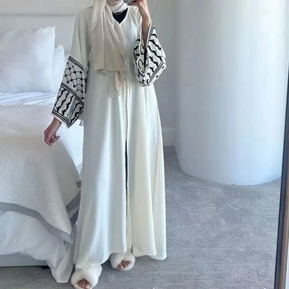 Long Abaya with Flared Sleeves and Embroidery by OpulenteCharm